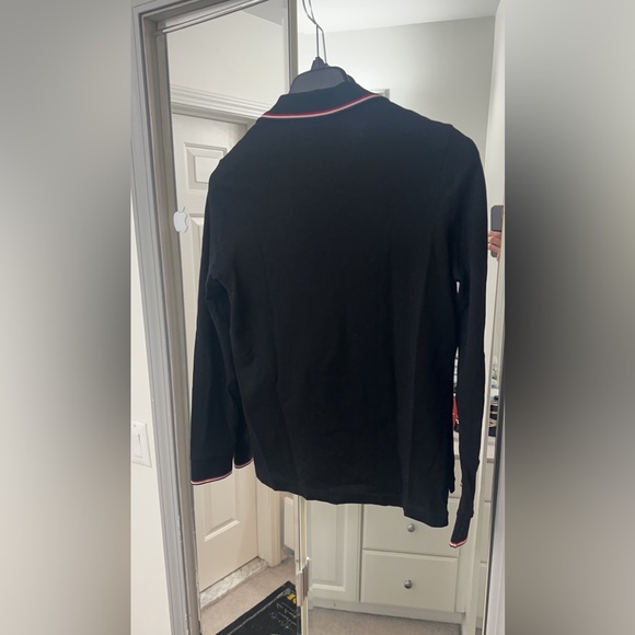 Men’s small Black Moncler long sleeve polo. Amazing condition wore once or twice - Picture 2 of 4